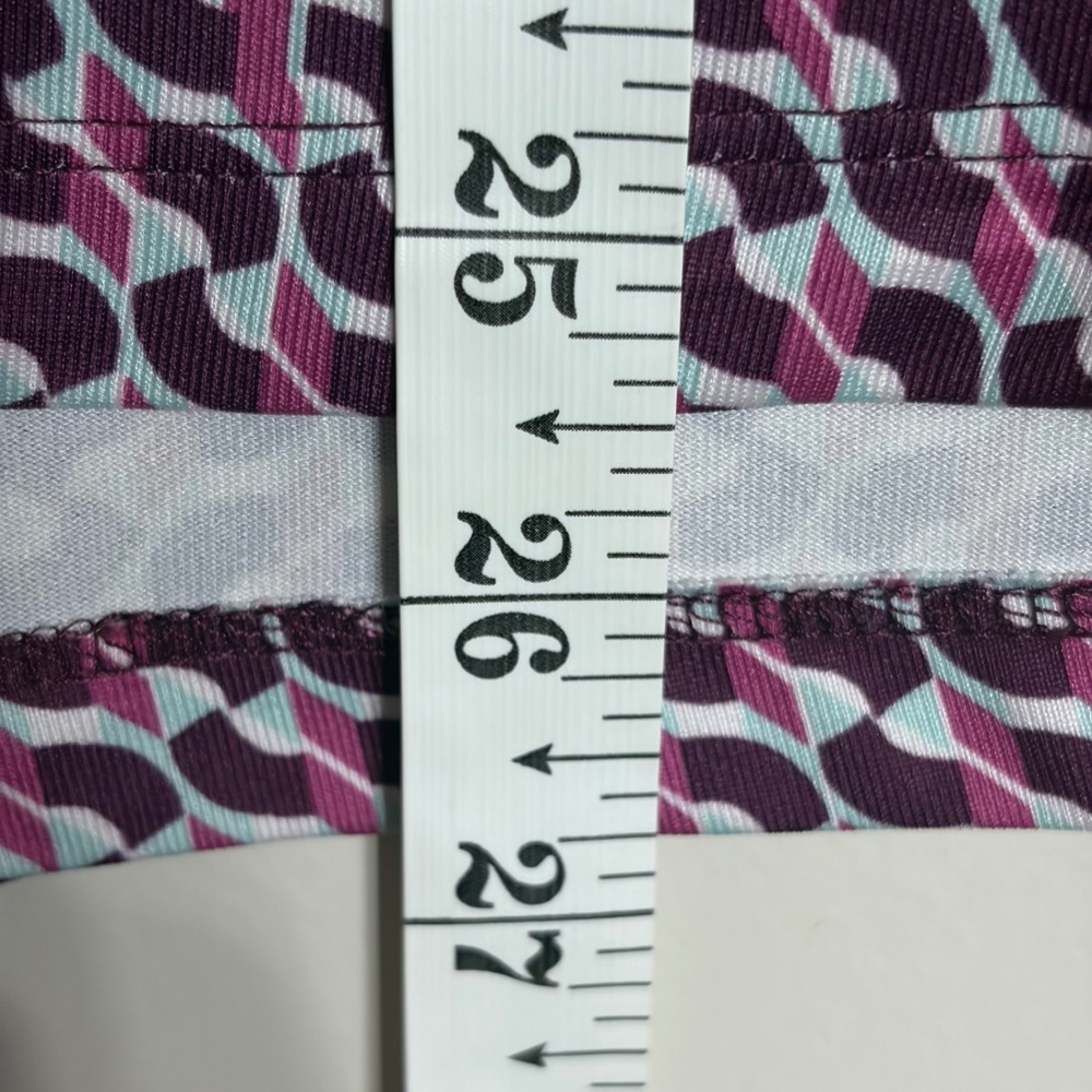 Callaway Womens Sleeveless Golf Polo Top Plum Geometric Quarter Zip Size Large - Picture 6 of 8